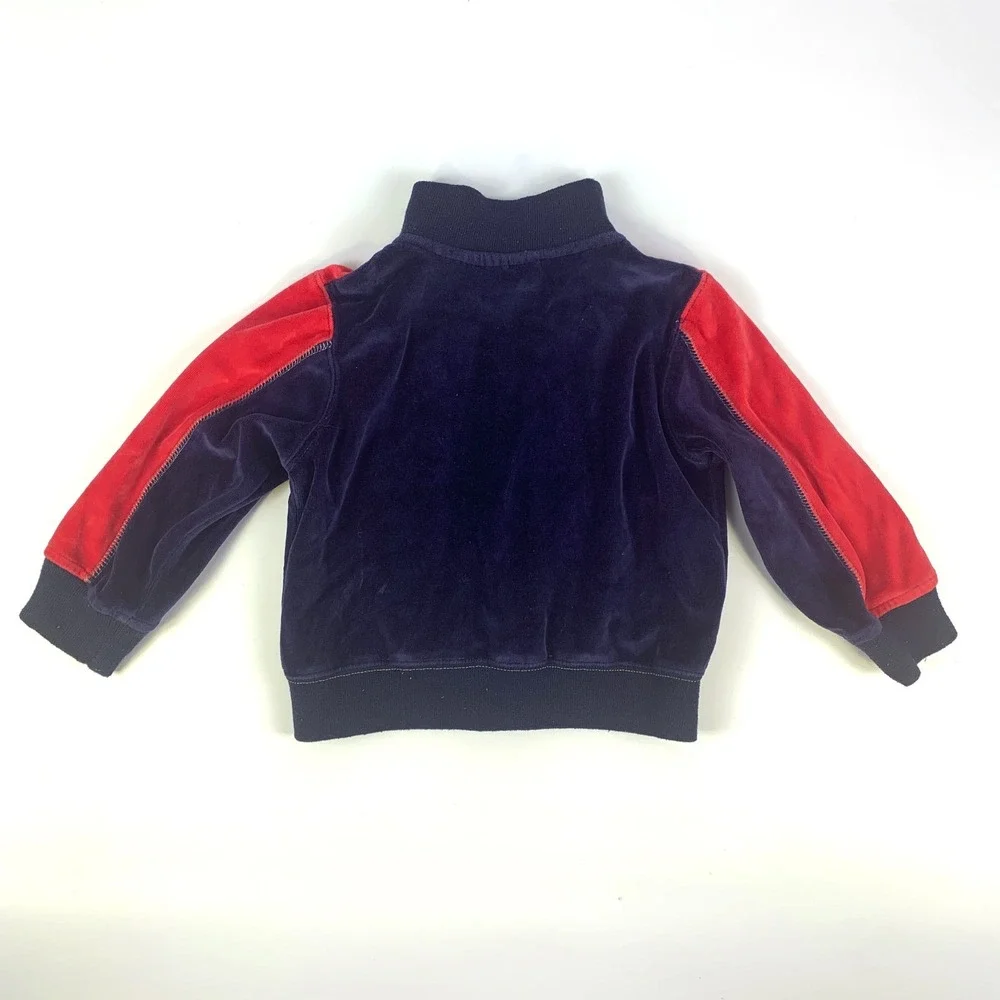 VTG Thomas the Tank Engine Velour‎ Track Jacket Sz 2T Blue Red 01 Train